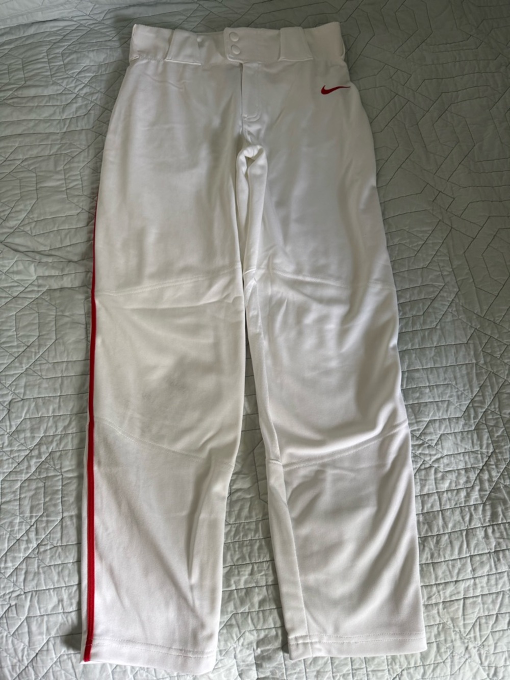 Nike White Baseball Pants with Red Stripe YXL